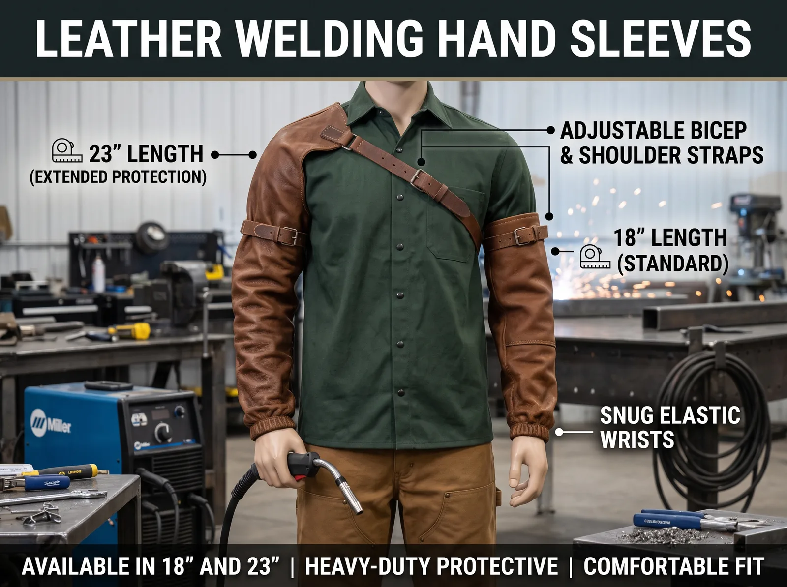 Leather Welding Hand Sleeves