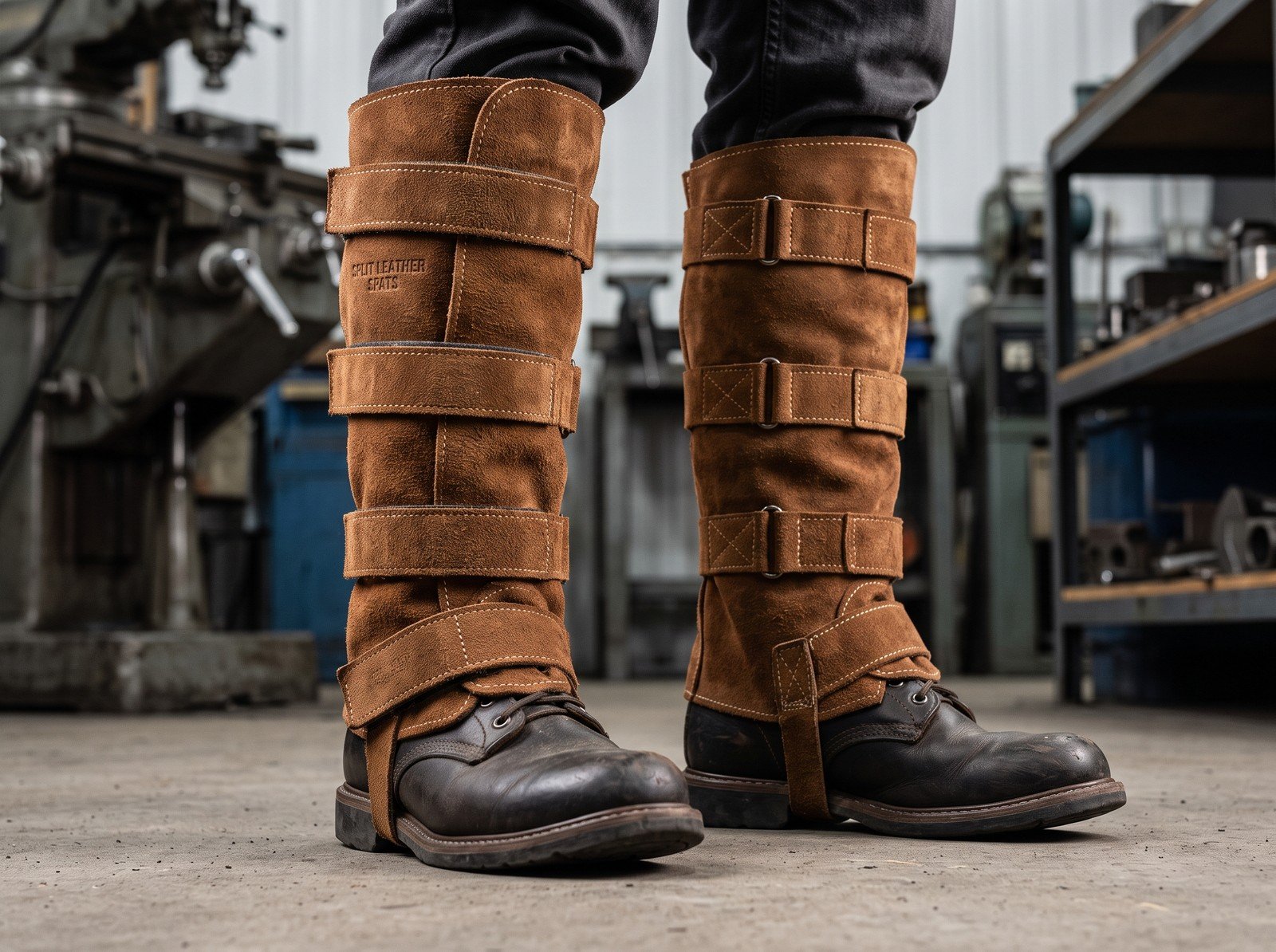 Split Leather Leg Guards Spats